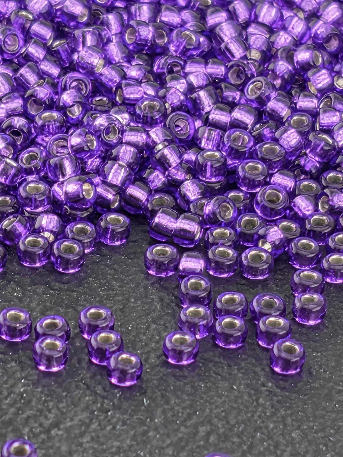 Purple Translucent Silver-Lined Beads: Miyuki Rocailles Size 11/0