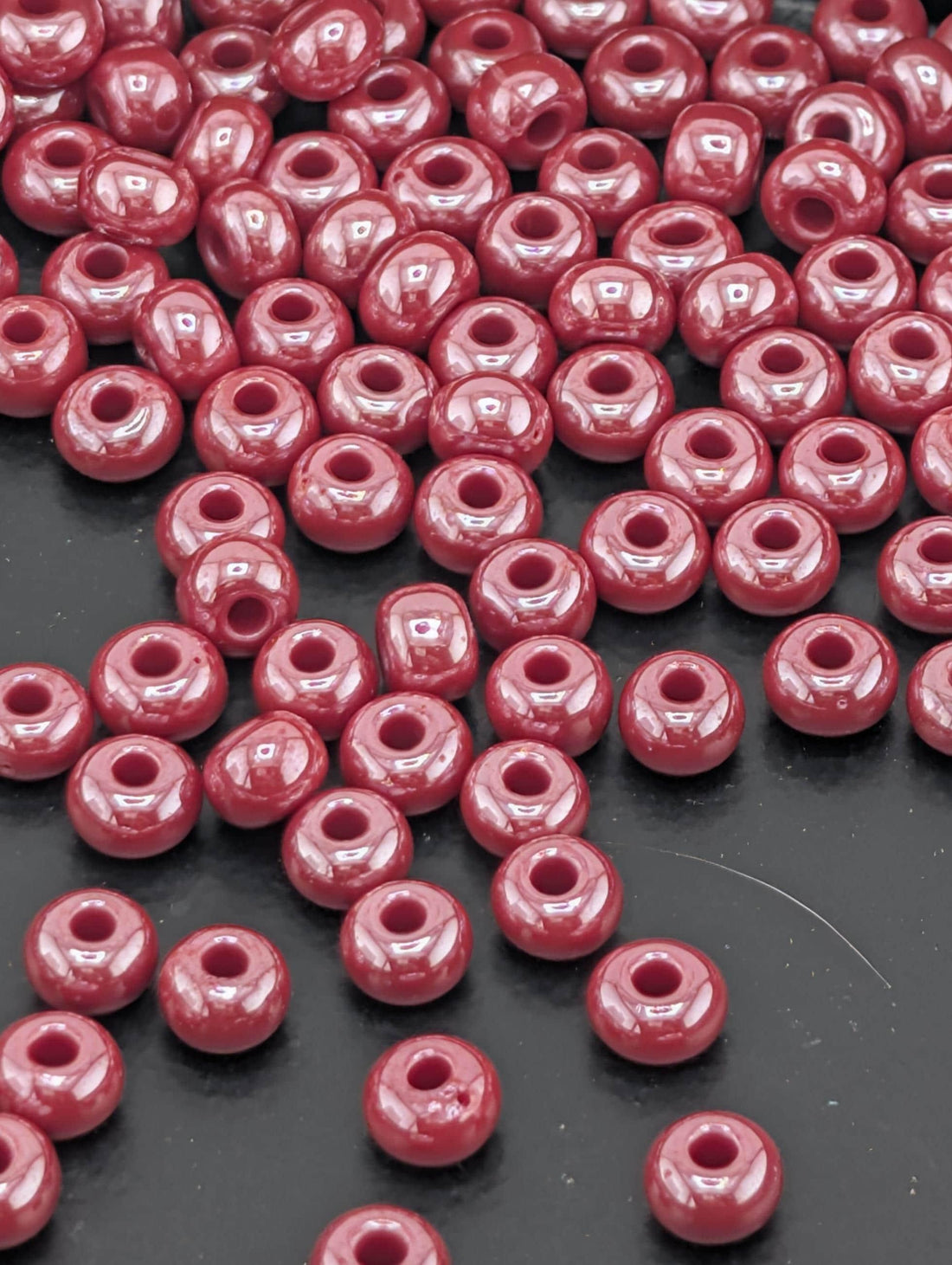 Opaque Luster Dark Red | Preciosa Ornela Seed Beads | Size 6/0 | 15g Pkg ~225 pcs