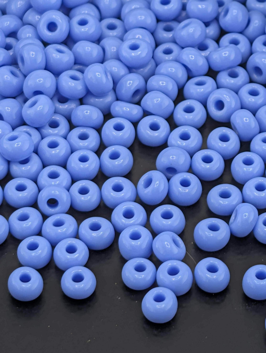 Opaque Medium Blue | Size 6 | 15g | Preciosa-Ornela Glass Seed Beads | Czech Seed Beads | Bead Weaving Embroidery Supply | DIY Jewelry