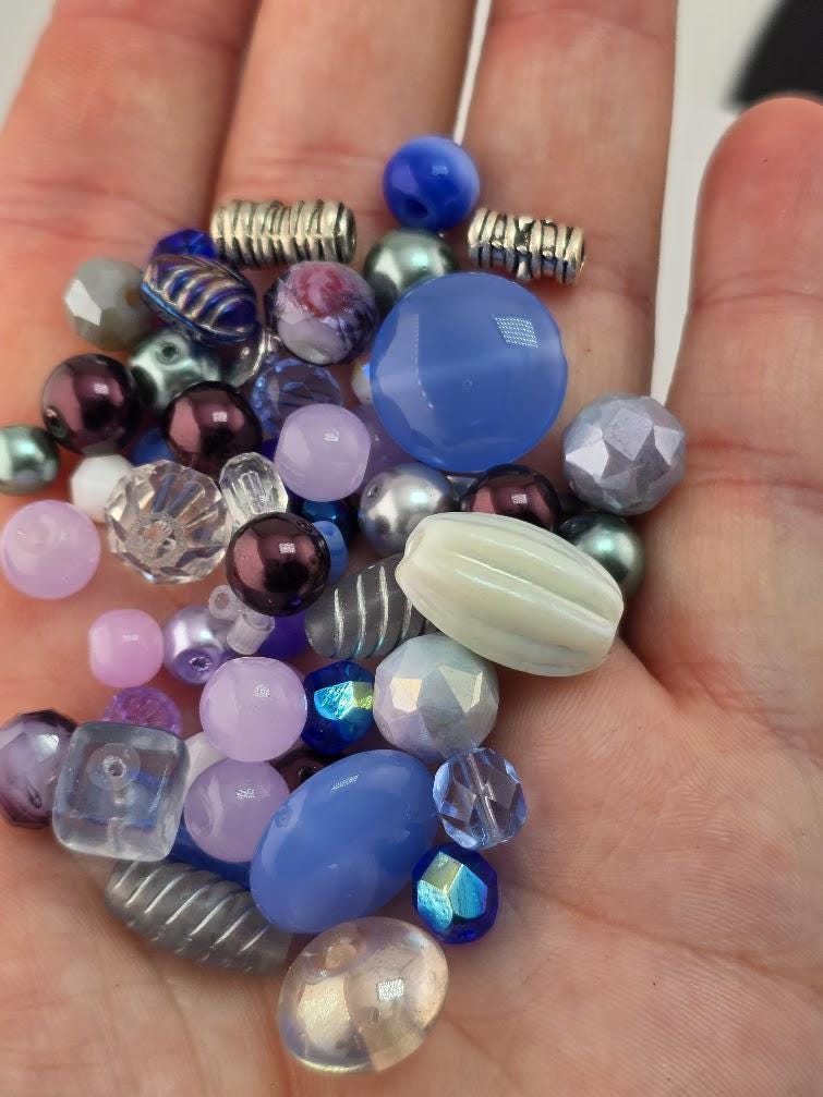 True Blue Bead Soup Mix | Cobalt Blue Glass Beads | Murano Heart and Sentiment Charm Pendants | DIY Jewelry Making | Learise Curated Mix