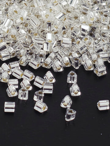TOHO Triangle 11/0 Silver-Lined Crystal 2.5 Tube