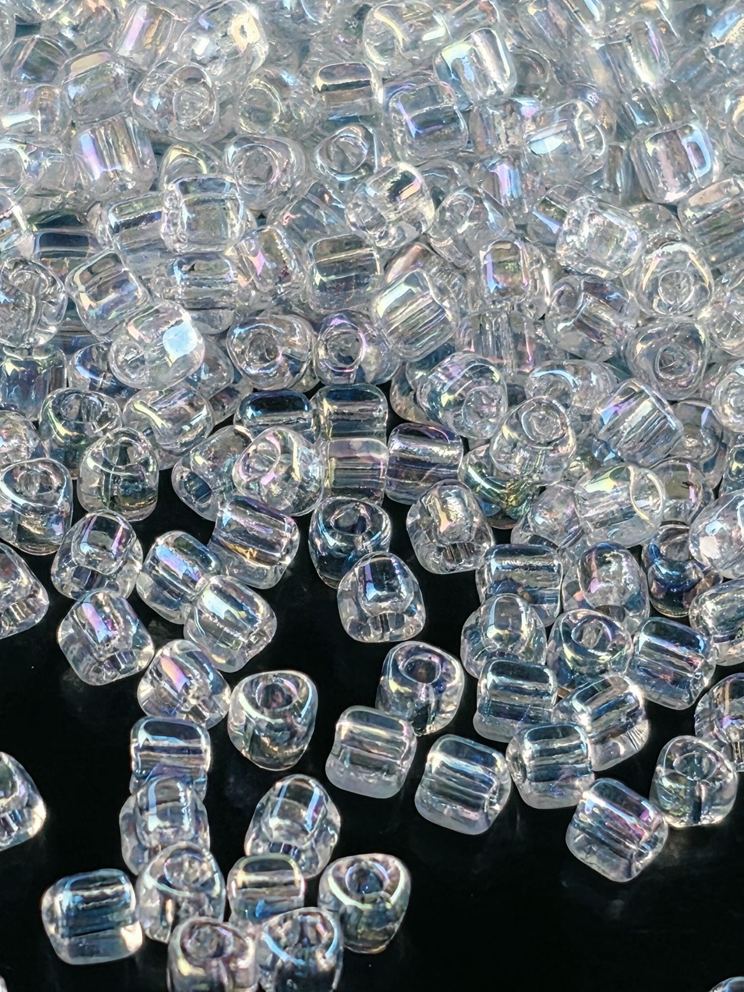Crystal Translucent Rainbow Miyuki Triangle Size 8/0 (15g Pkg)