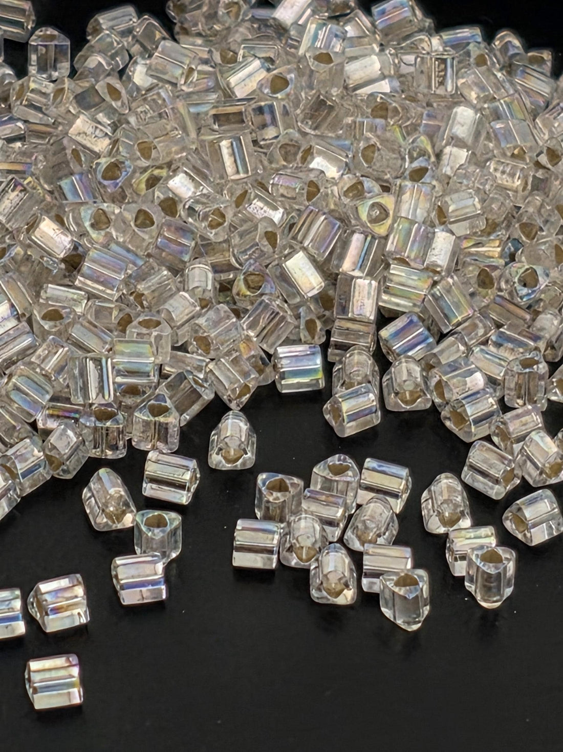 TOHO Triangle 11/0 Silver-Lined Rainbow Crystal 2.5 Tube
