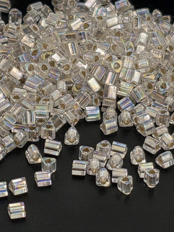 TOHO Triangle 11/0 Silver-Lined Rainbow Crystal 2.5 Tube