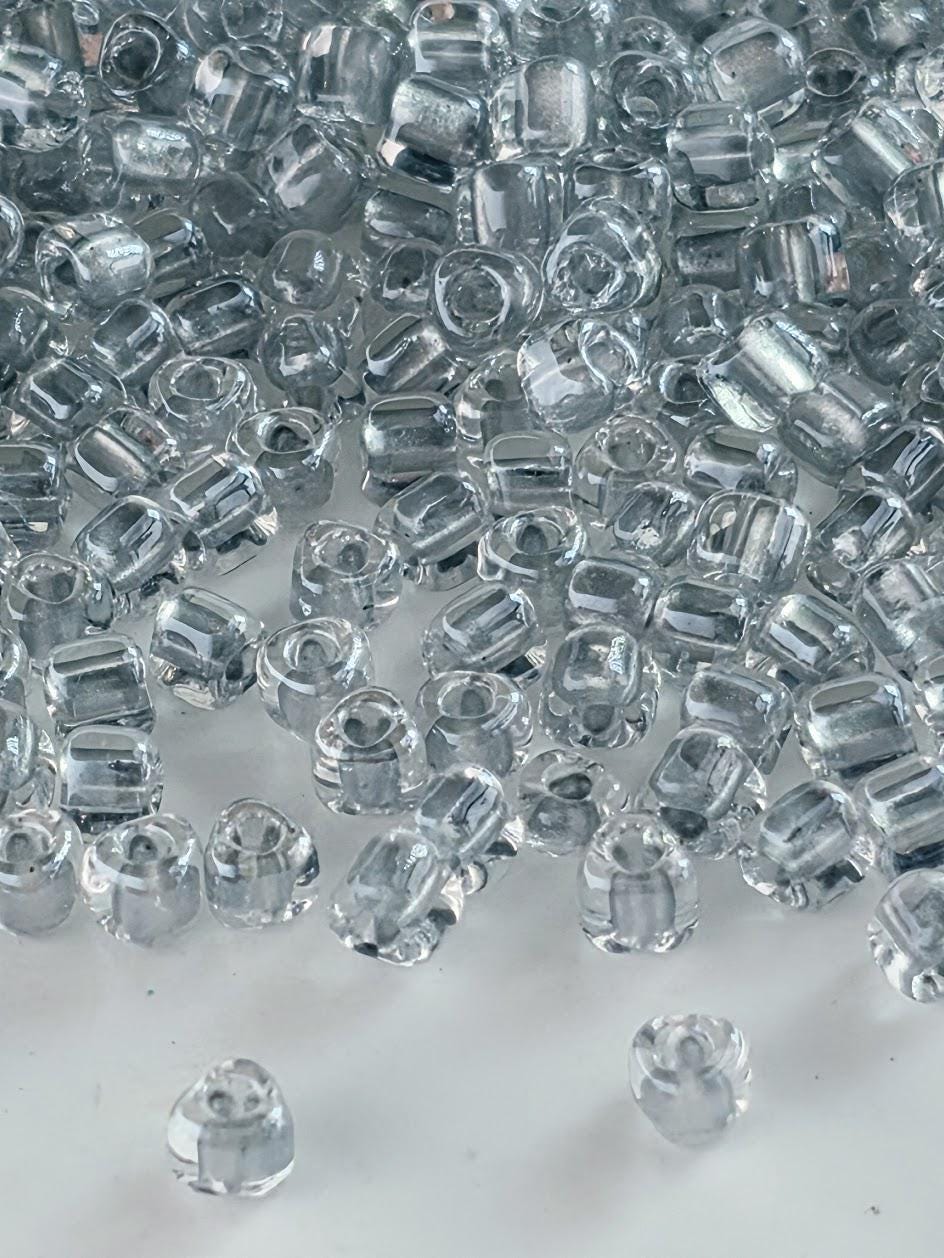 Crystal/Silver Inside Color Lined Sparkle Miyuki Triangle Size 8/0 (15g Pkg)