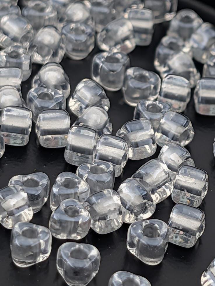 Crystal/Silver Inside Color Lined Sparkle Miyuki Triangle Size 5/0 (15g Pkg)