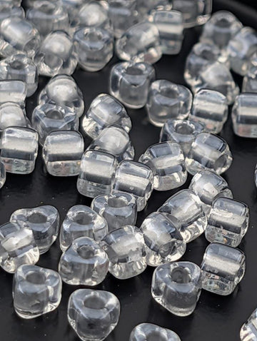 Crystal/Silver Inside Color Lined Sparkle Miyuki Triangle Size 5/0 (15g Pkg)
