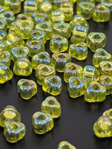 Lime Green Translucent Rainbow Miyuki Triangle Size 5/0 (15g Pkg)