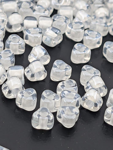 Crystal/White Inside Color Lined Miyuki Triangle Size 5/0 (15g Pkg)