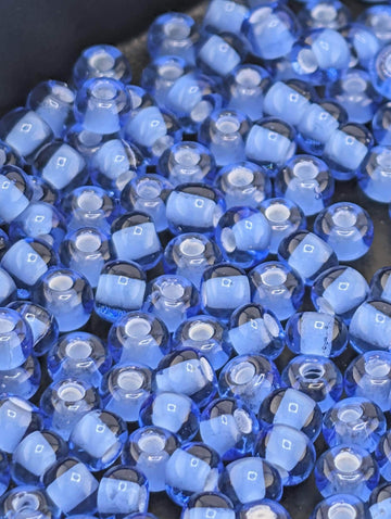 Transparent Light Sapphire Chalkwhite Lined | Size 6 | 15g | Preciosa-Ornela Glass Seed Beads