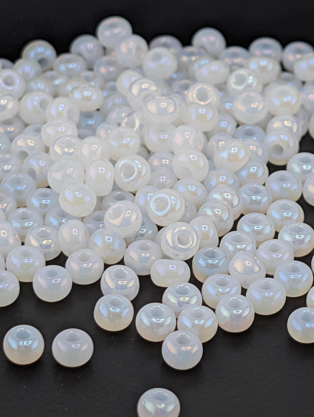 Translucent White Opal Preciosa Seed Beads | Size 6 | 20g Tube