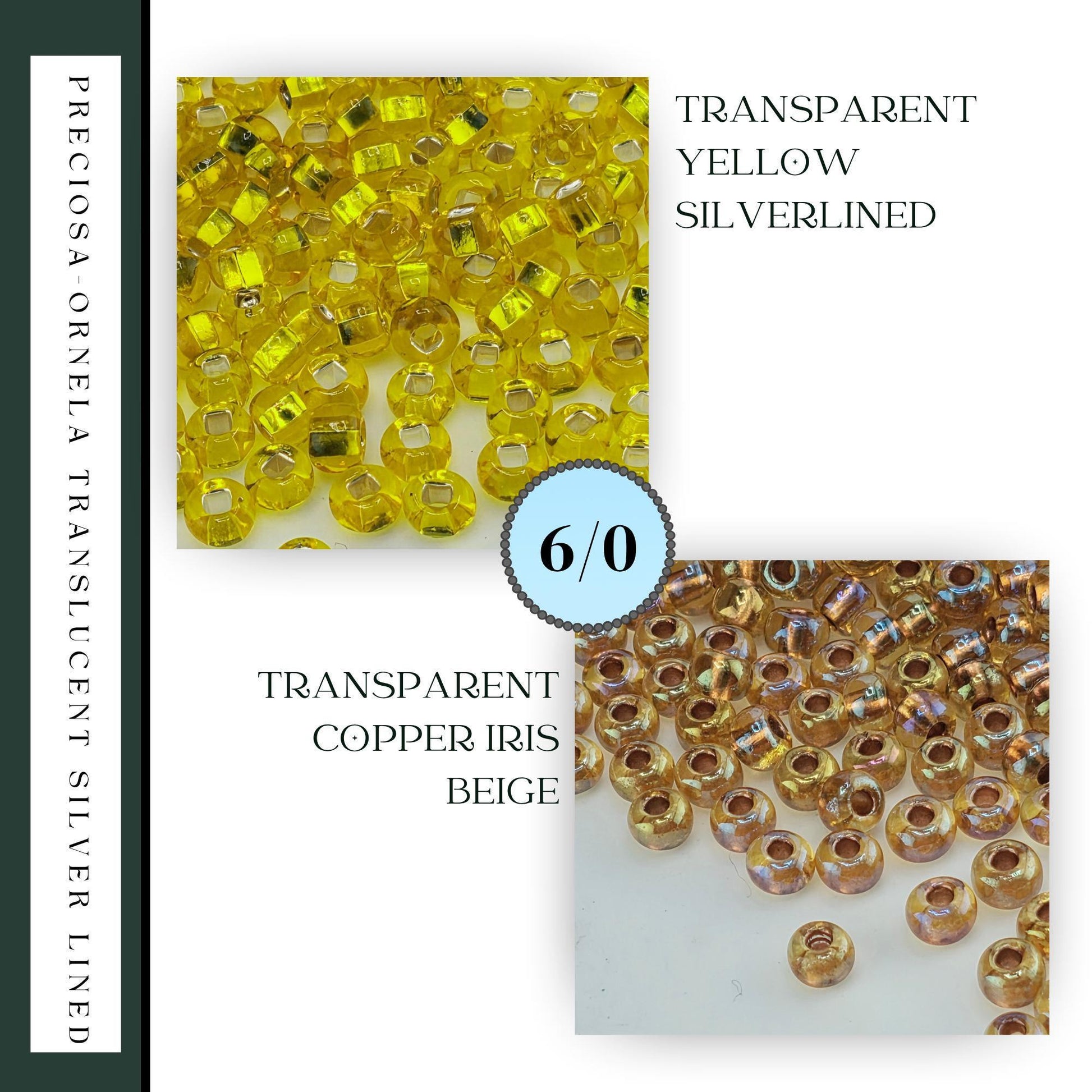 Silver Lined Size 6/0 Preciosa-Ornela Glass Seed Beads 15g