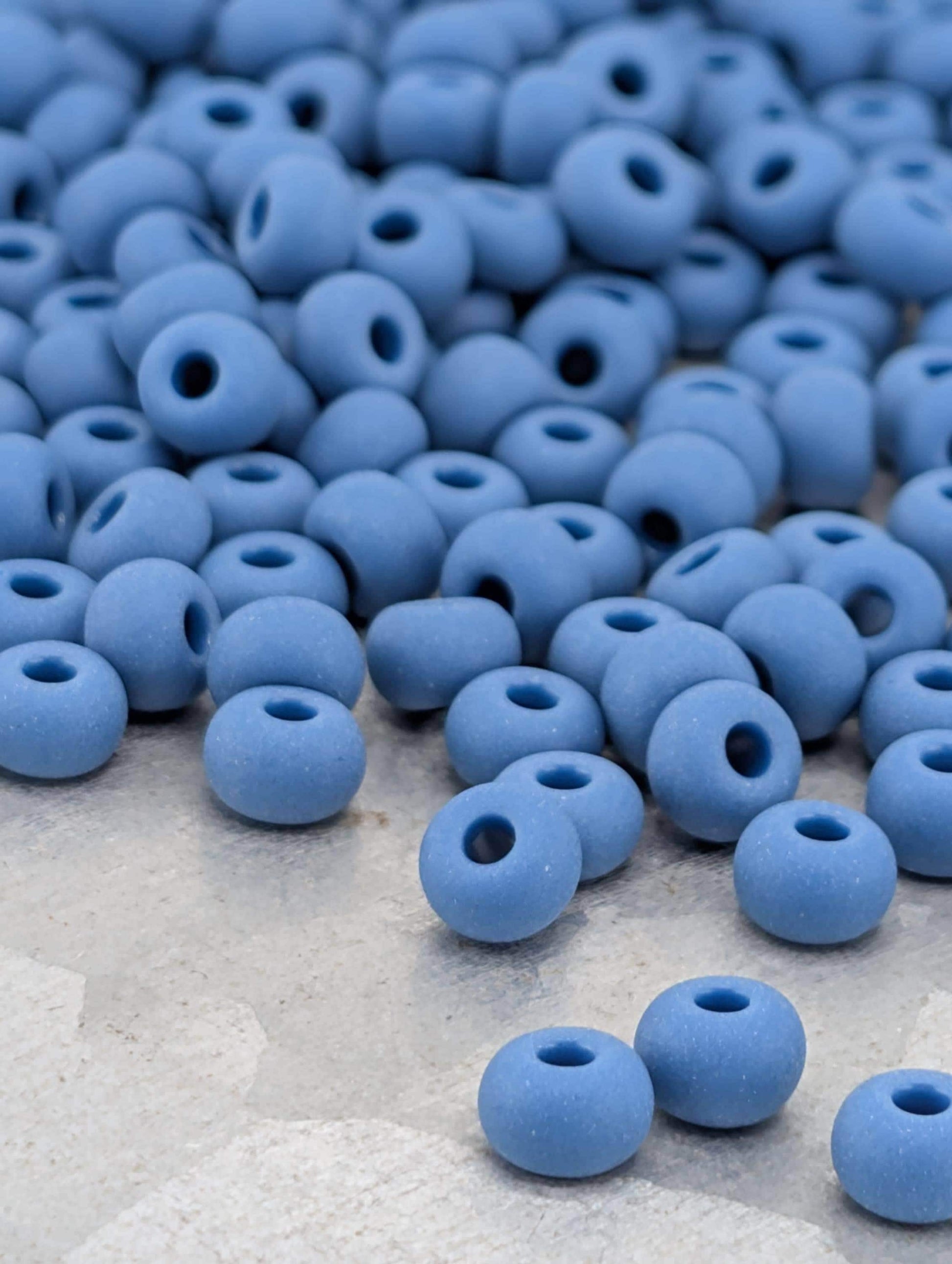 Opaque Matte Denim Blue | Size 6 | 20g Tube | Preciosa-Ornela Glass Seed Beads