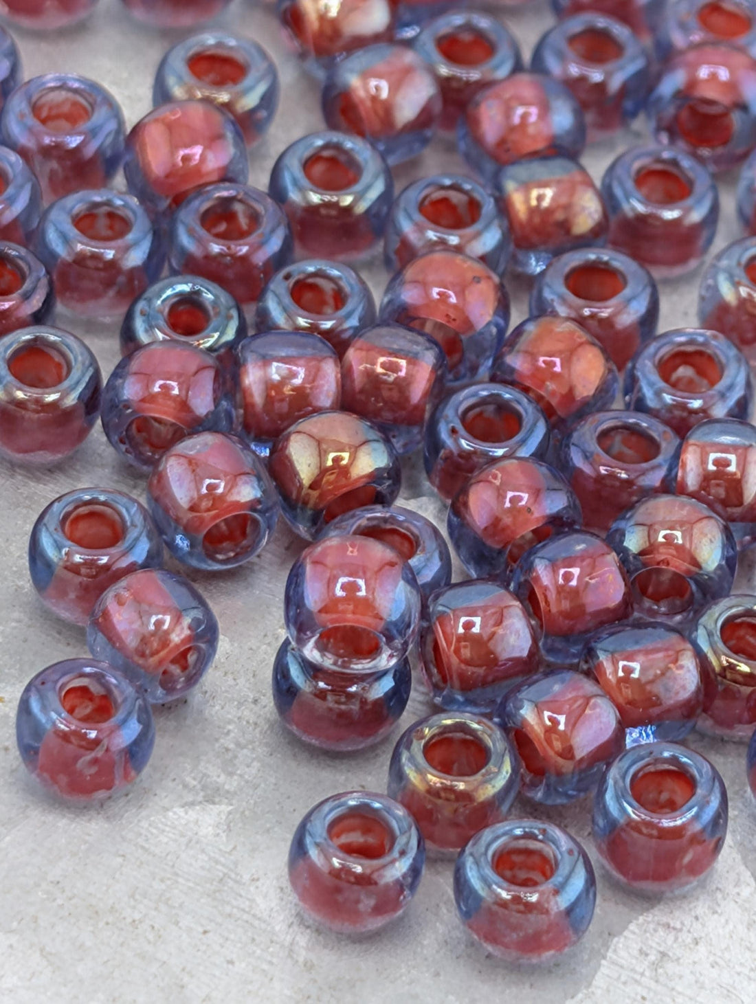 Toho Japanese Seed Beads, Light Sapphire Dual Tone | Size 6/0 | 2.5" Tube