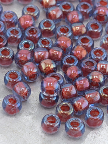 Toho Japanese Seed Beads, Light Sapphire Dual Tone | Size 6/0 | 2.5" Tube