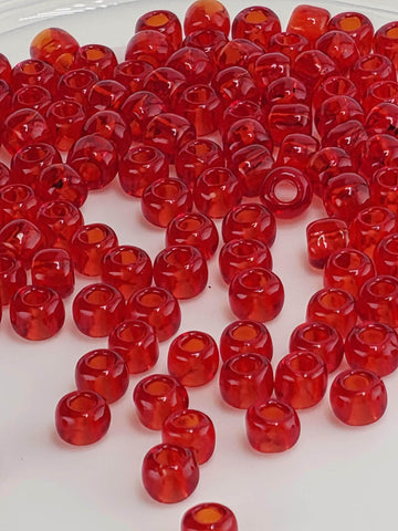 TOHO Round 6/0 Tube, Transparent Siam Ruby | Japanese Glass Beads | 2.5