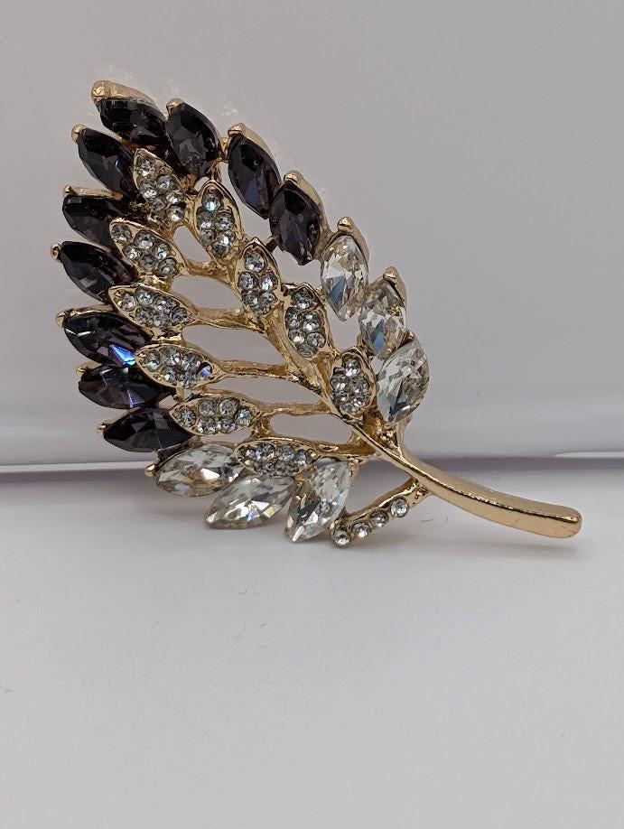 Golden Amethyst Feather, Handmade Charm | Natural Stone | Calming Decor