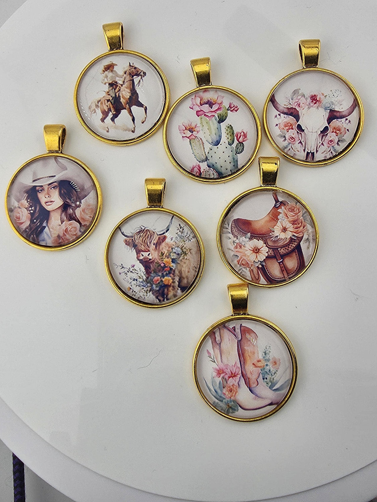 Desert Sundance Bead Soup Mix | Rust and Cream Glass Beads | Cowboy and Horse Cabochon Pendants | DIY Jewelry Making | Learise Curated Mix