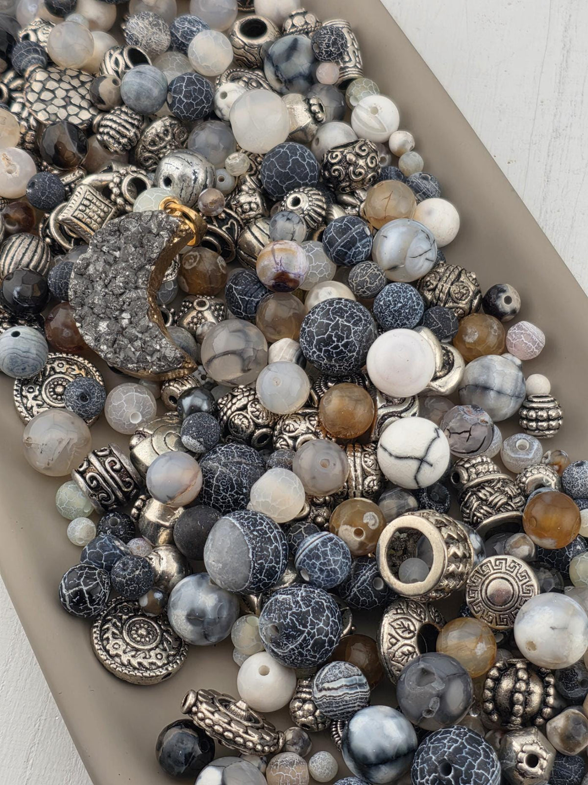 Dyed Agate Beads Mix, Natural Stone Gemstones | Jewelry Supply | 2oz Bulk Lot