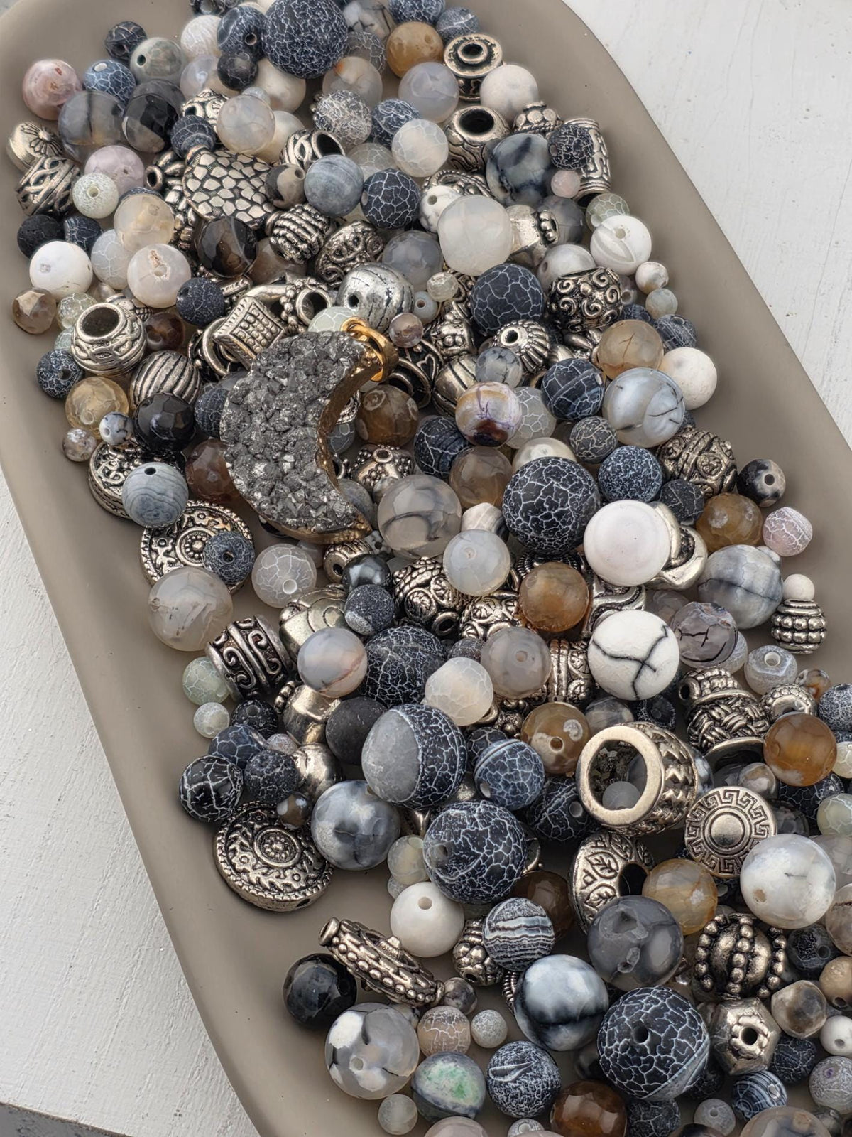 Dyed Agate Beads Mix, Natural Stone Gemstones | Jewelry Supply | 2oz Bulk Lot