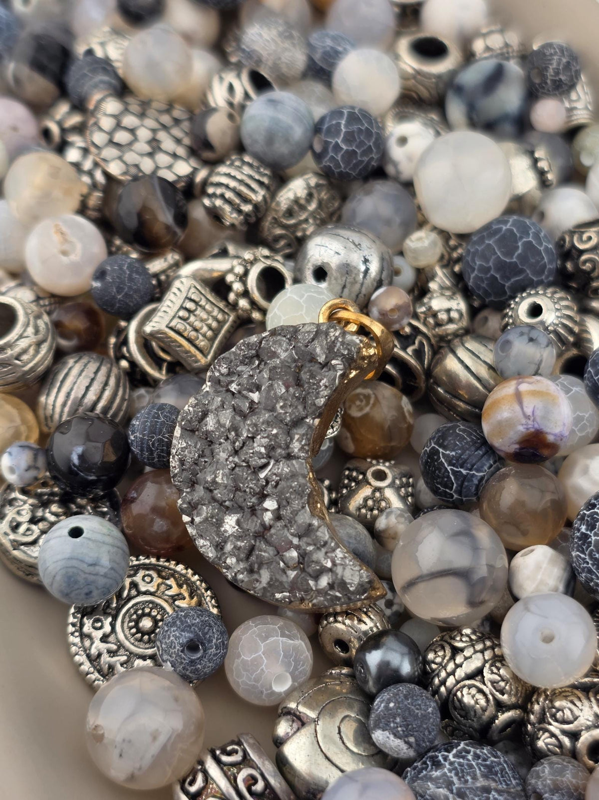Dyed Agate Beads Mix, Natural Stone Gemstones | Jewelry Supply | 2oz Bulk Lot