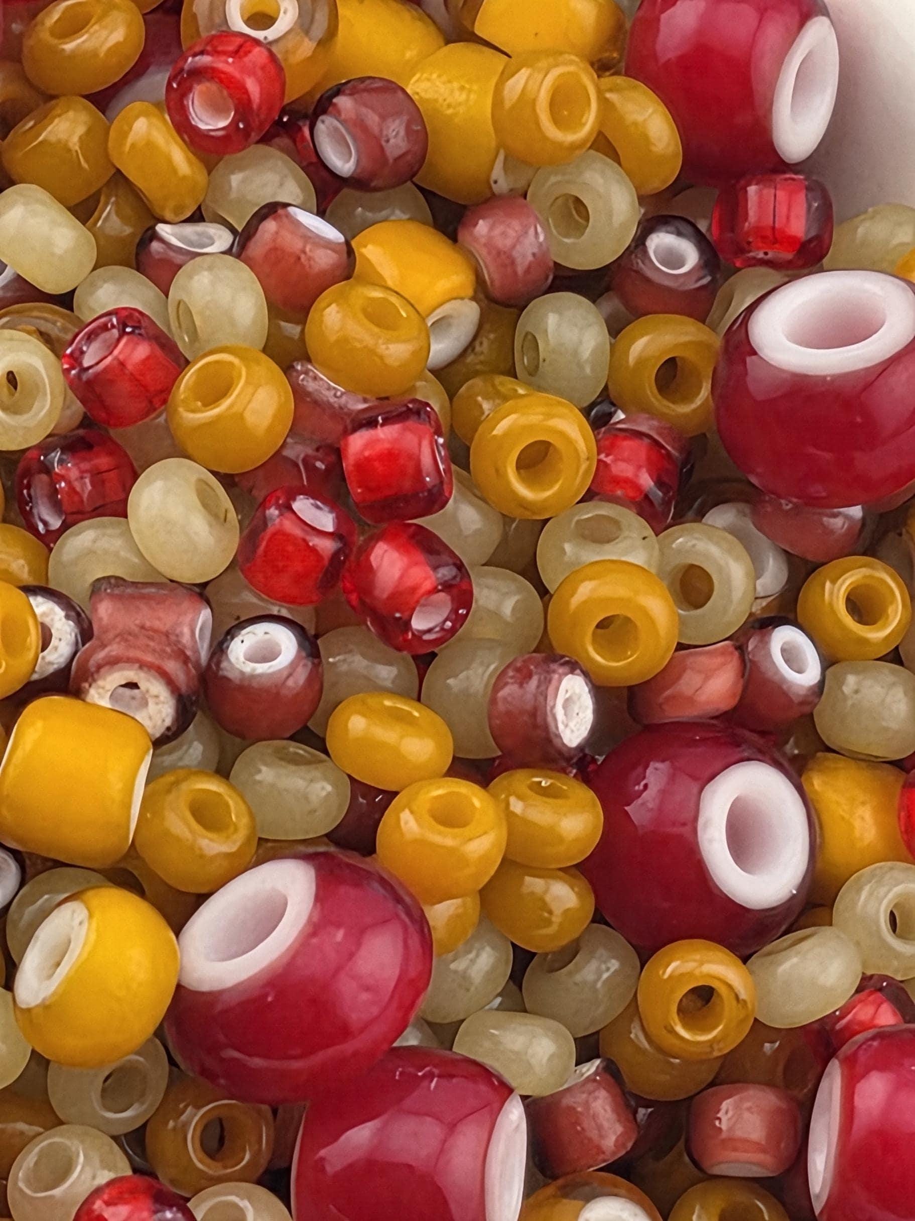 1 Savannah Sunset Trade Beads - Amber, Honey & Vintage Red Mix