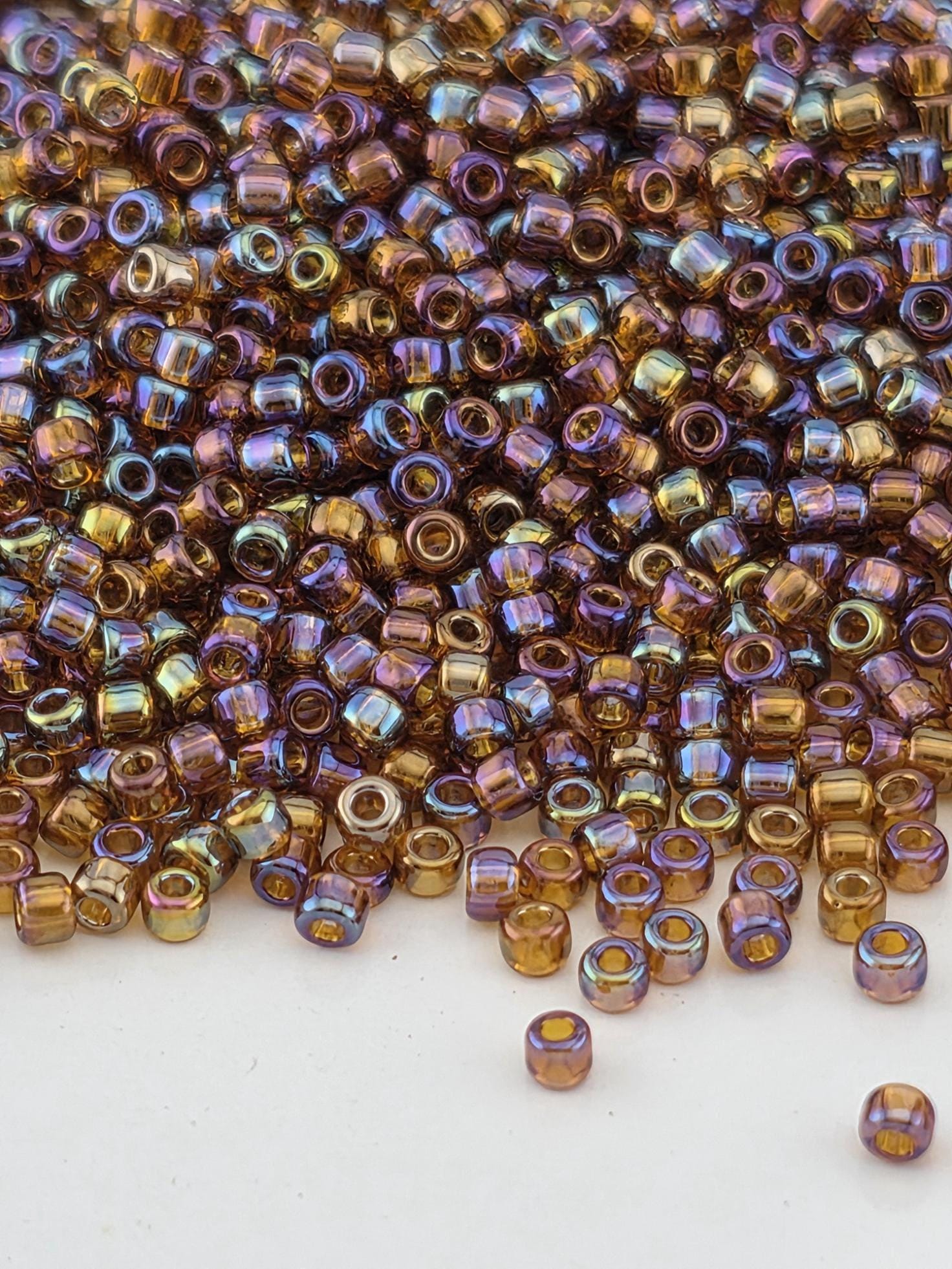 Rootbeer Translucent Rainbow Matsuno Seed Beads | Size 11/0 (2mm) | 15g, ~1650 pcs
