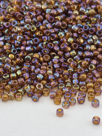 Rootbeer Translucent Rainbow Matsuno Seed Beads | Size 11/0 (2mm) | 15g, ~1650 pcs