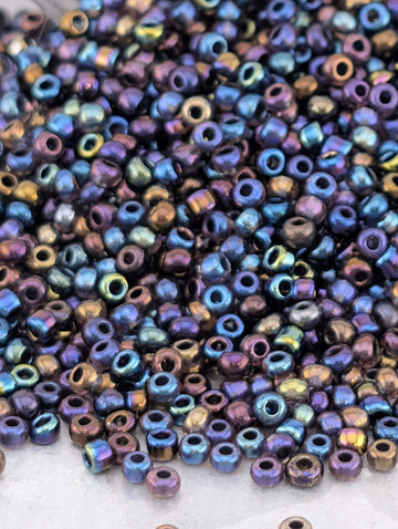 Opaque Blue Iris Black | Size 11 | 15g | Preciosa-Ornela Glass Seed Beads