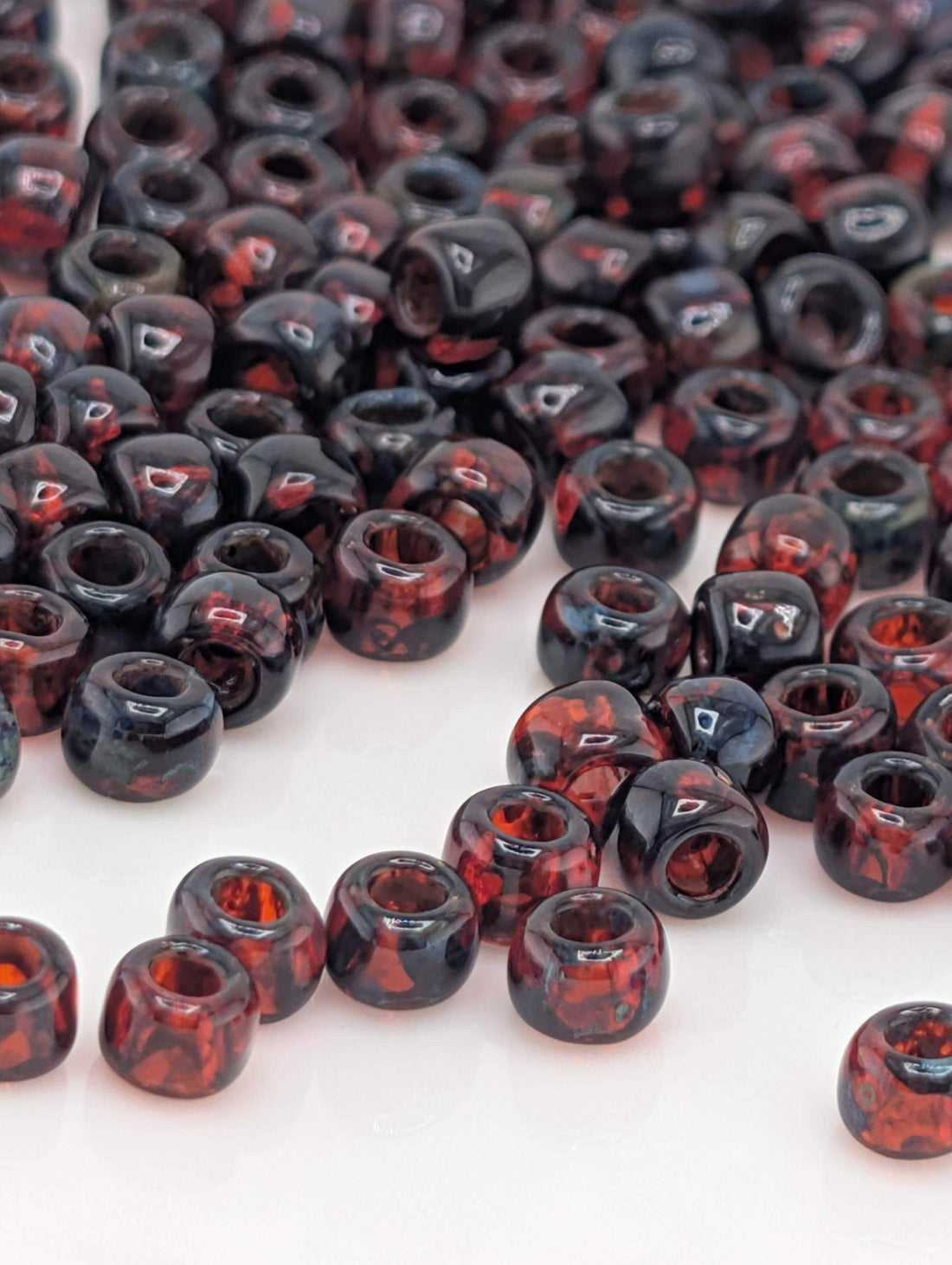 Toho Japanese Seed Beads, Size 6/0 Hybrid | Transparent Siam Ruby | 2.5" Tube