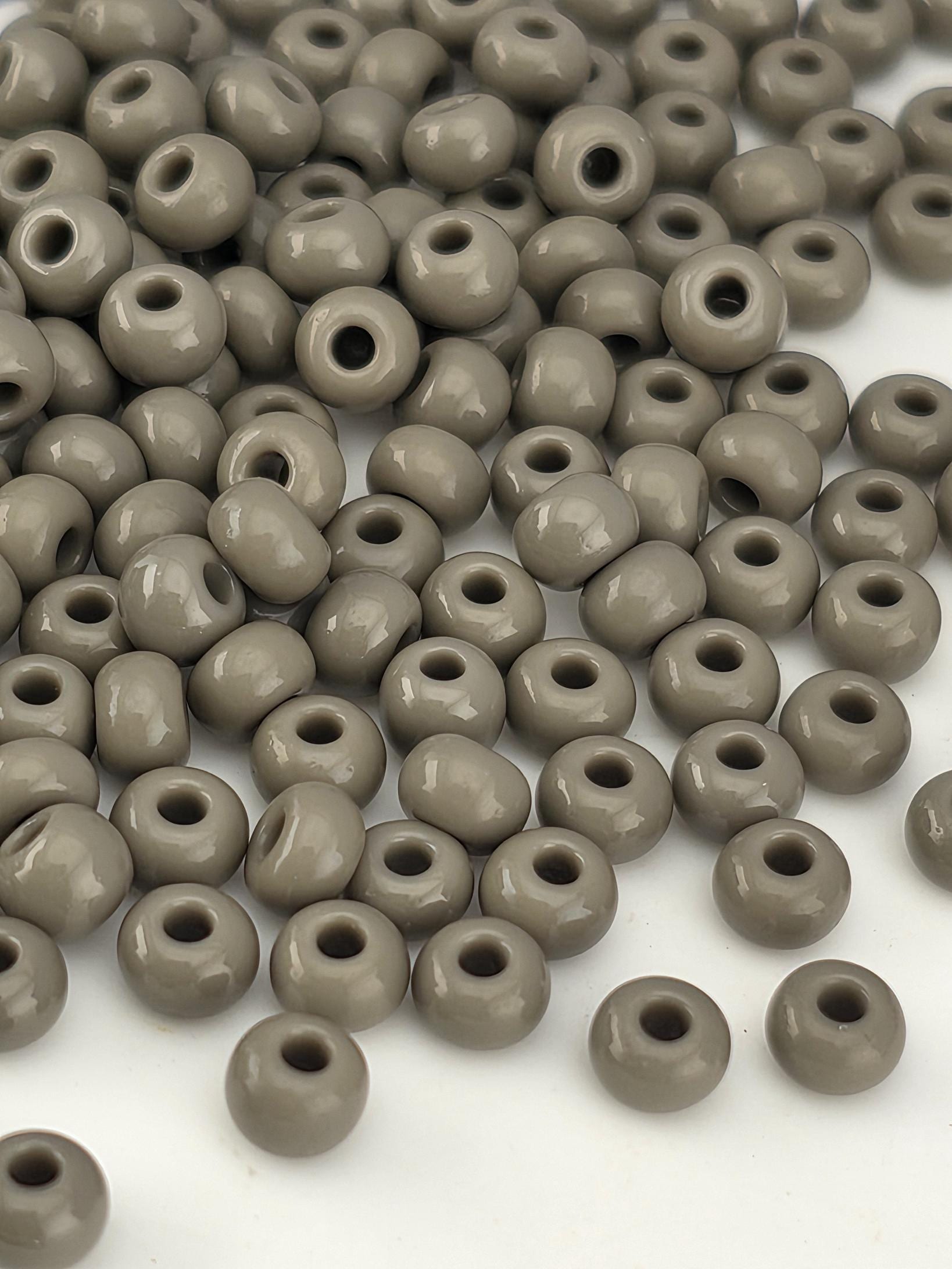 Opaque Gray Size 6/0 Seed Beads - Preciosa Ornela Czech Glass, 15g Pack - Bead Weaving, Embroidery & DIY Jewelry