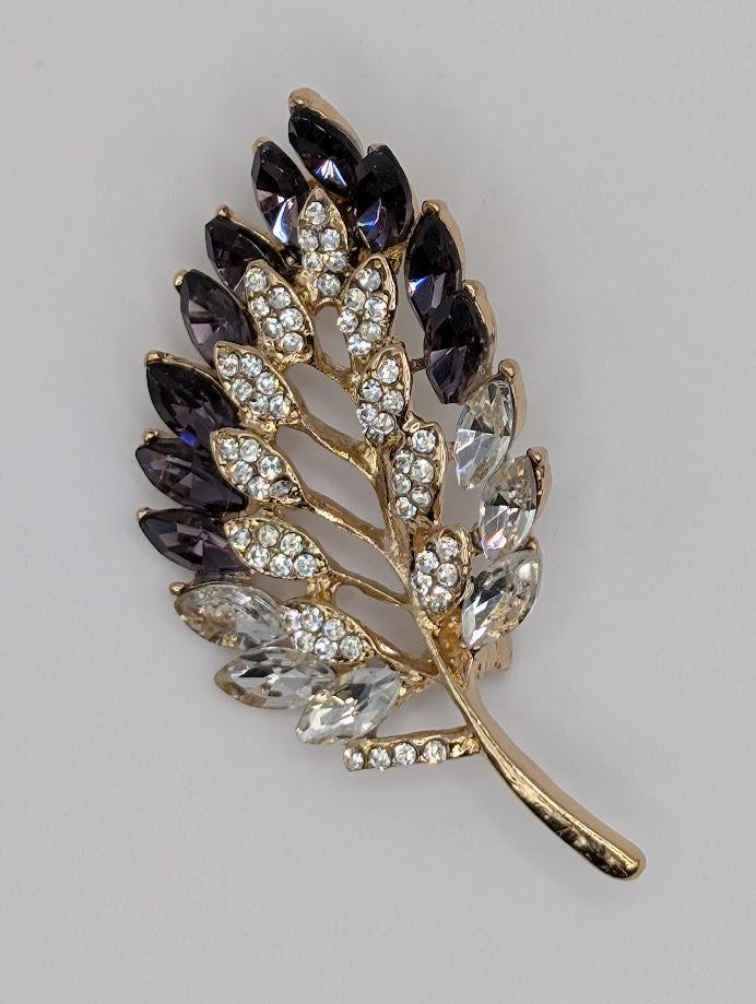 Golden Amethyst Feather, Handmade Charm | Natural Stone | Calming Decor