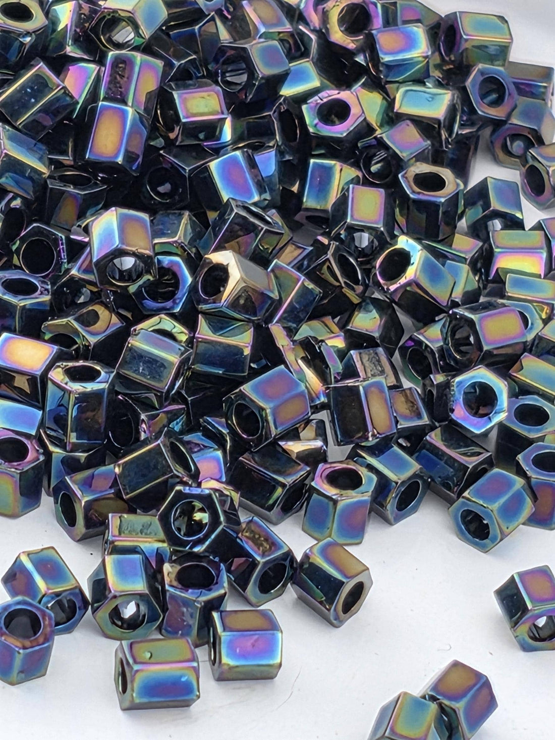 Toho Hex Seed Beads, Metallic Rainbow Iris | Glass | 2.5g Tube