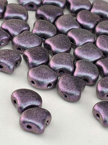 Matubo Ginkgo Leaf Bead, Two Hole Glass - Orchid Aqua, 7.5mm | Jewelry Making Supply