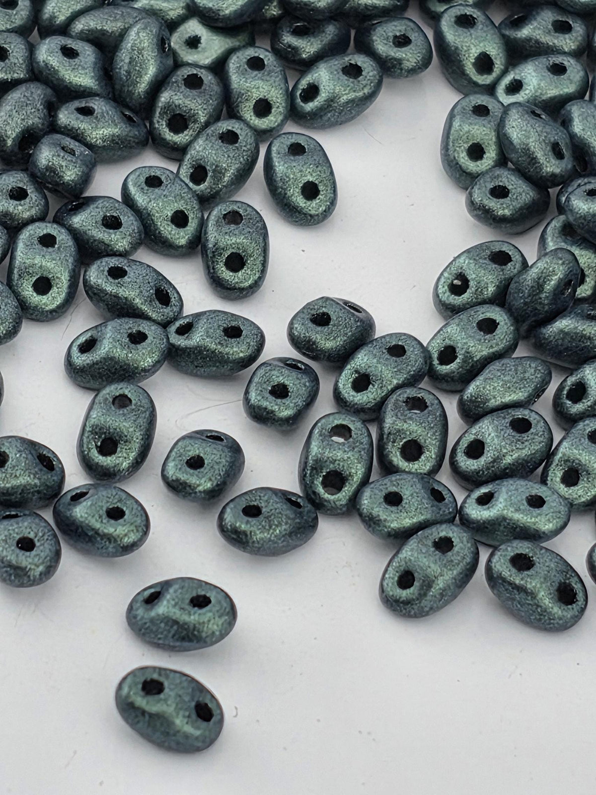 Japanese Seed Beads, Metallic Suede Lt Green - 2 Hole | Bead Weaving Supply