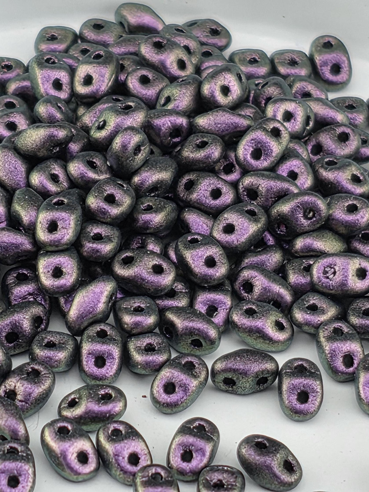Japanese Seed Beads, Two Hole Beads - Black Currant Polychrome | Glass | 4x2mm