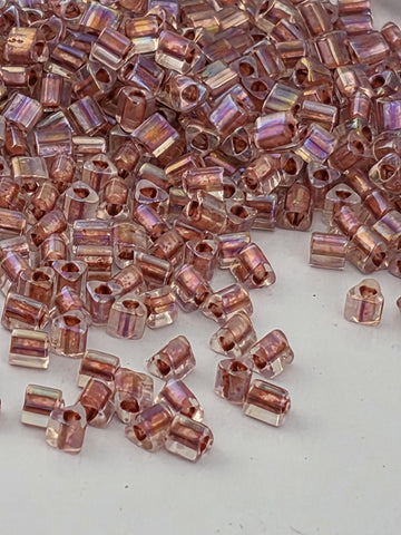 Inside-Color Rainbow Crystal/Sandstone-Lined | Triangle Size 11/0 | TOHO | 2.5" Tube