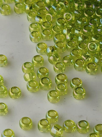 Miyuki Rocaille Size 8 | Lime Green Translucent Rainbow | 20g Pkg