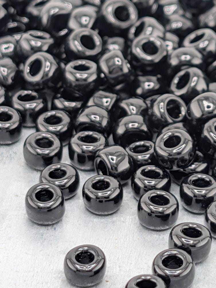 6-0401:Black O-Miyuki Rocaille 6/0 (20g pkg ~240 pcs)