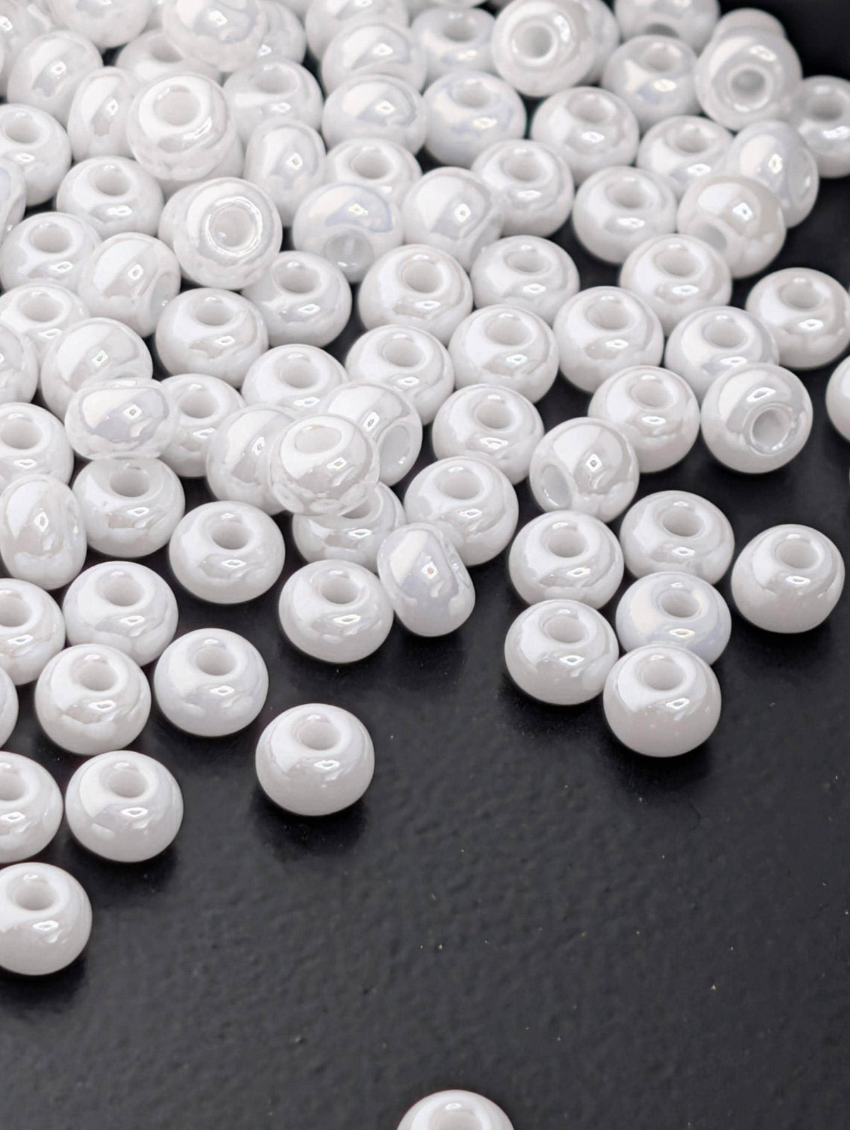 Opaque White Luster Size 6/0 Seed Beads, Preciosa Czech Glass | Bead Weaving, Embroidery
