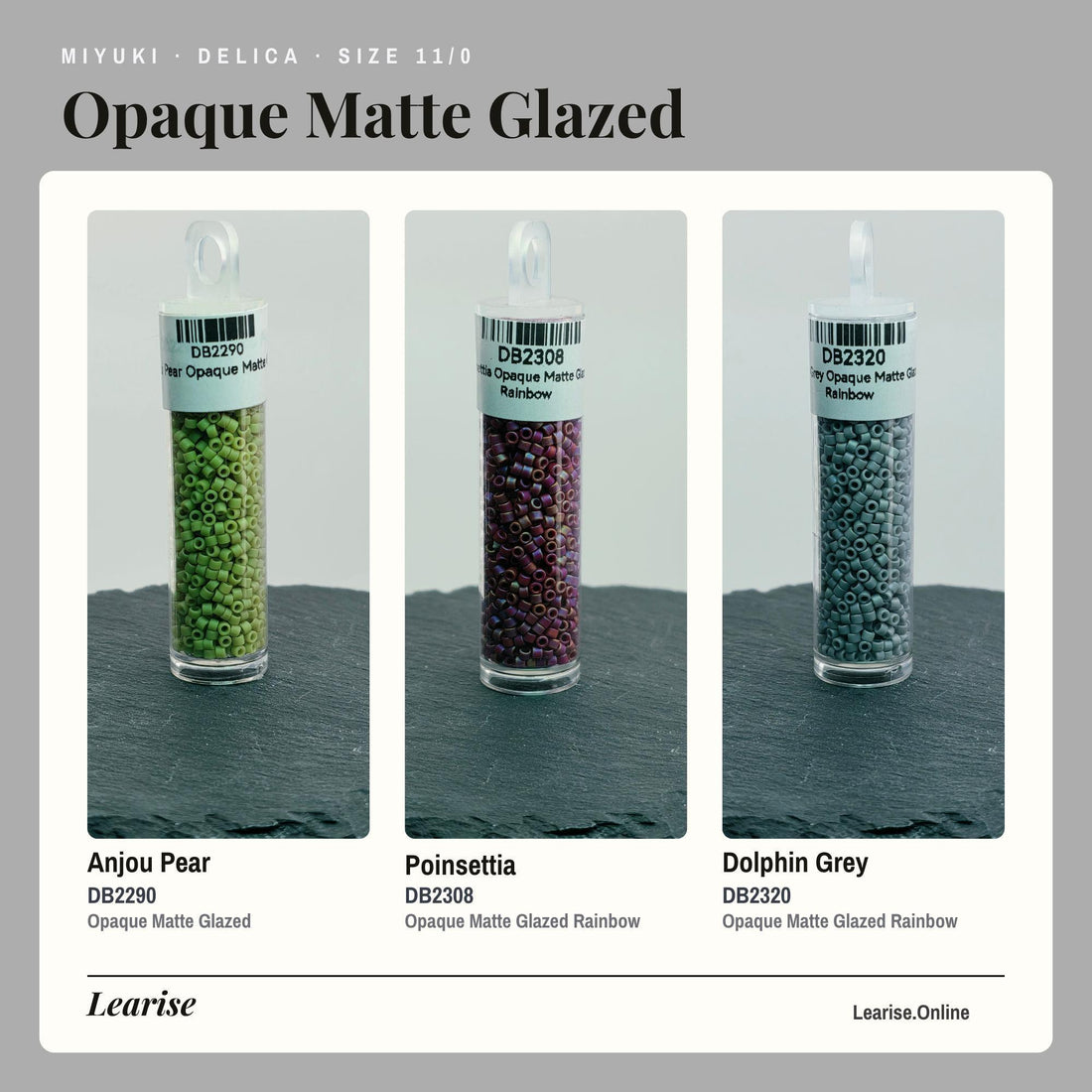 Opaque Matte Glazed Rainbow Miyuki Delica | Size 11/0 Peyote Stitch Beads, 7g Package