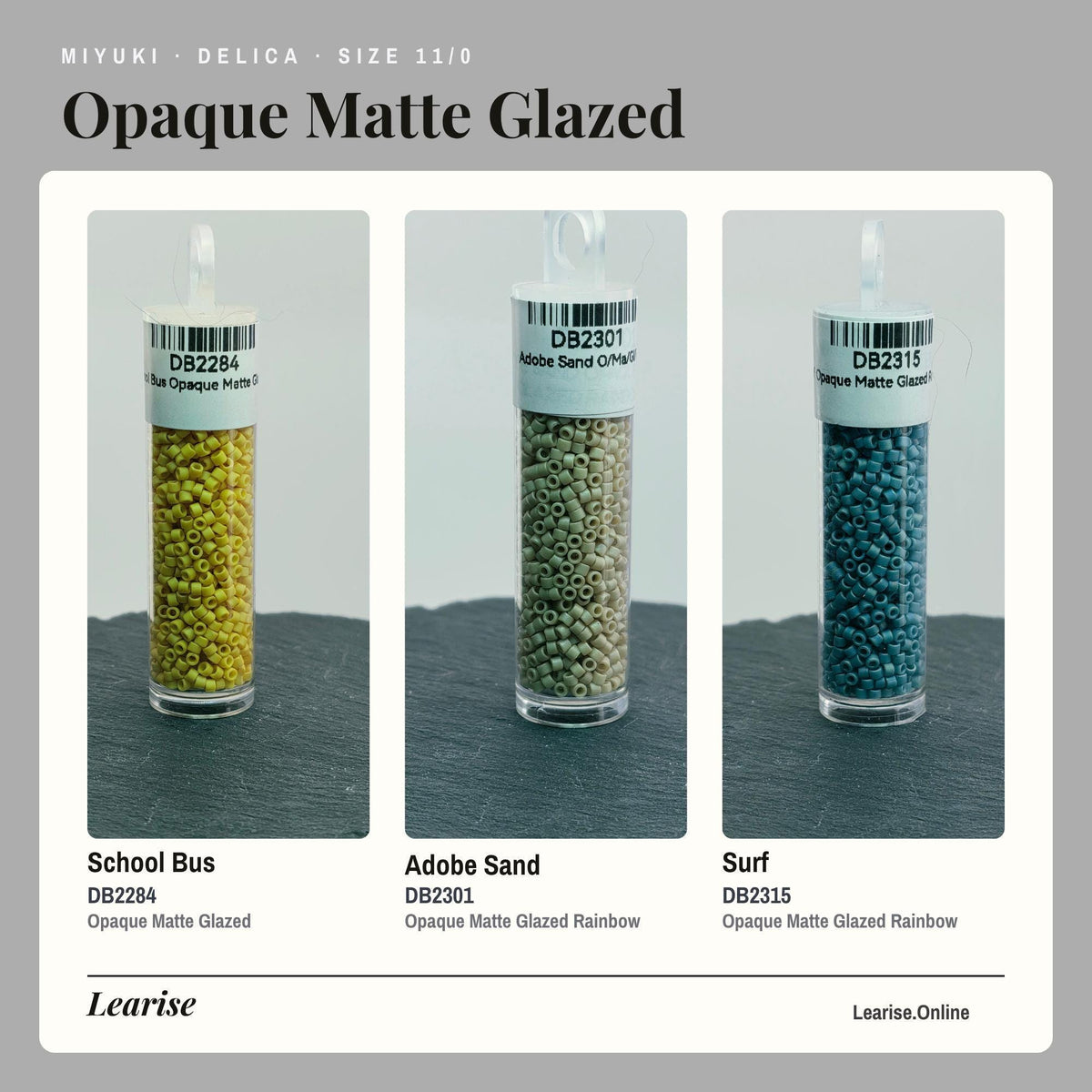 Opaque Matte Glazed Rainbow Miyuki Delica | Size 11/0 Peyote Stitch Beads, 7g Package