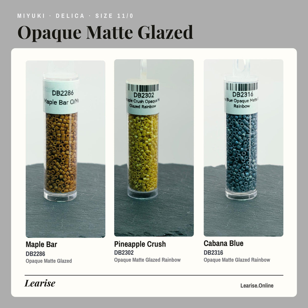 Opaque Matte Glazed Rainbow Miyuki Delica | Size 11/0 Peyote Stitch Beads, 7g Package