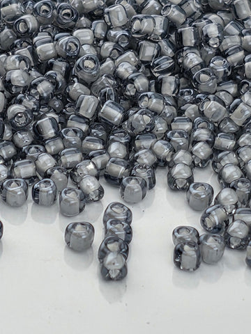 Black/Grey Inside Color Lined | Triangle Size 10/0 | Miyuki | 15g Pkg