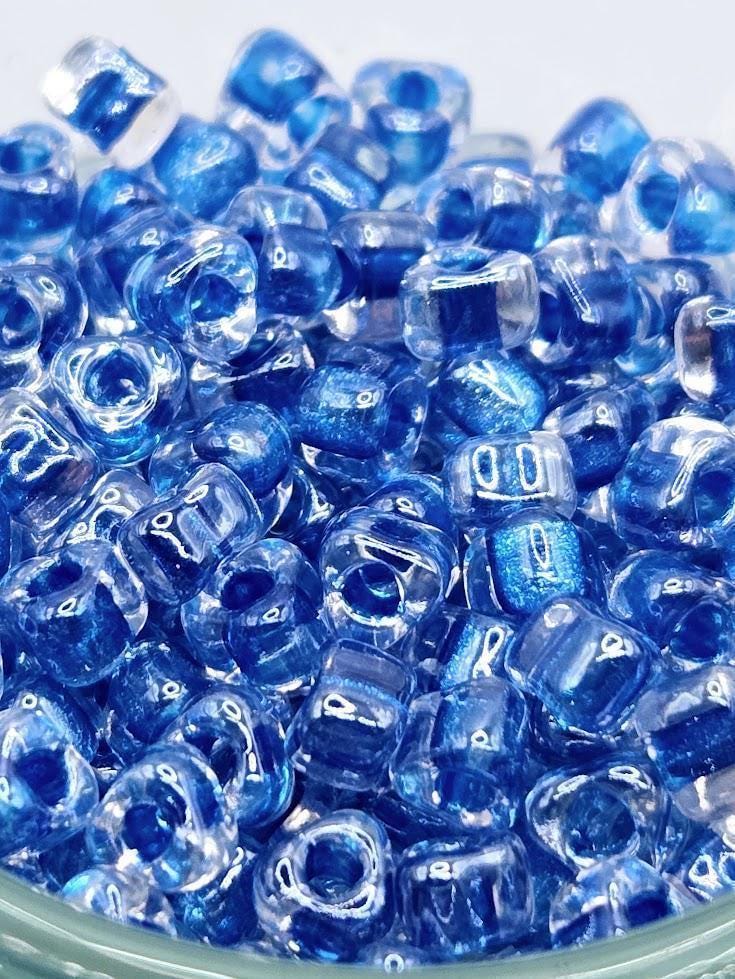Miyuki Triangle Beads, Crystal/Sapphire Inside Color Lined | Size 5/0 - Jewelry Making
