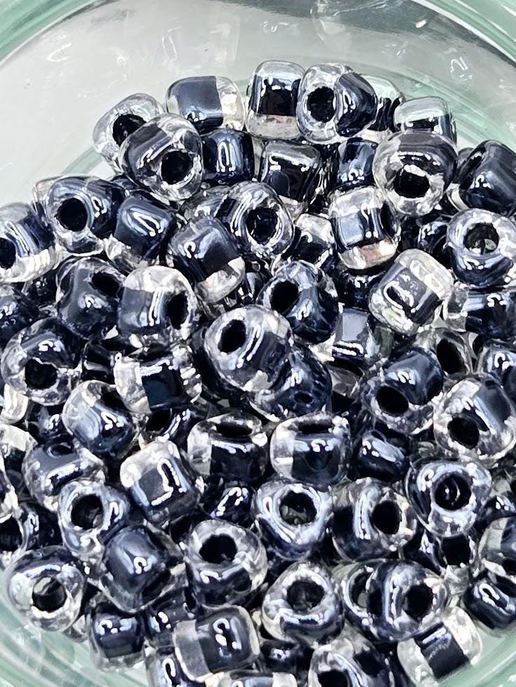 Miyuki Triangle Beads, Crystal Black Inside Color Lined | Size 5/0 | 15g