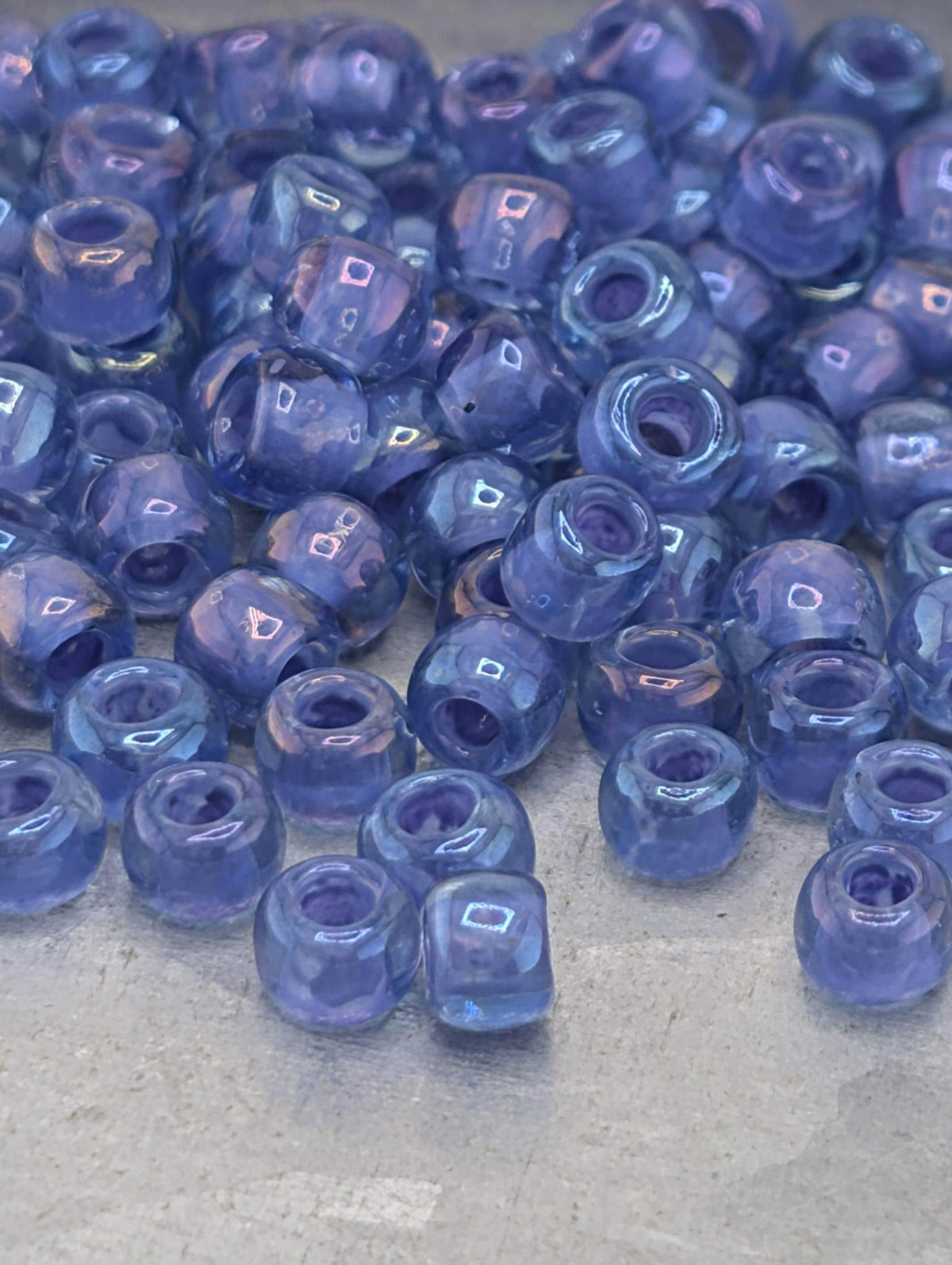 Toho 6/0 Round: Inside-Color Lt Sapphire/Opaque Purp 2.5" Tube