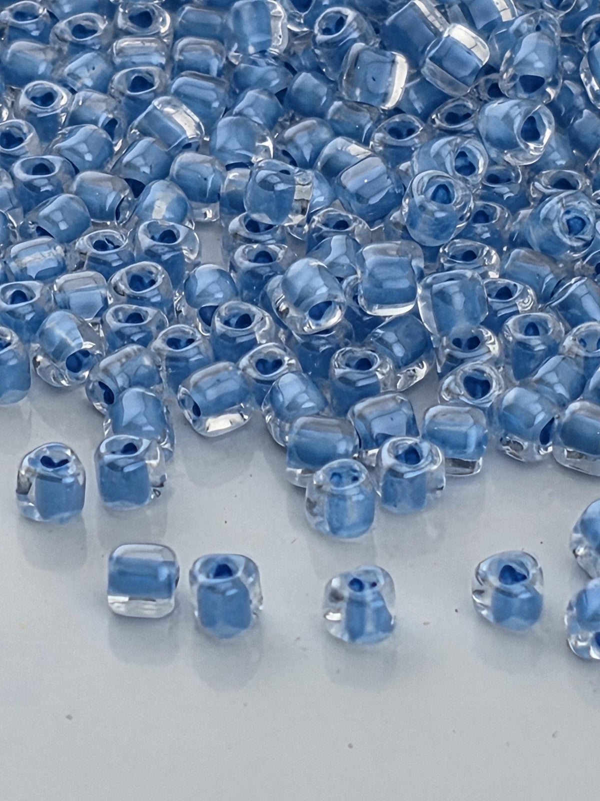 Miyuki Triangle Beads, Crystal Inside Color Lined | 10/0 Size | 15g Pack