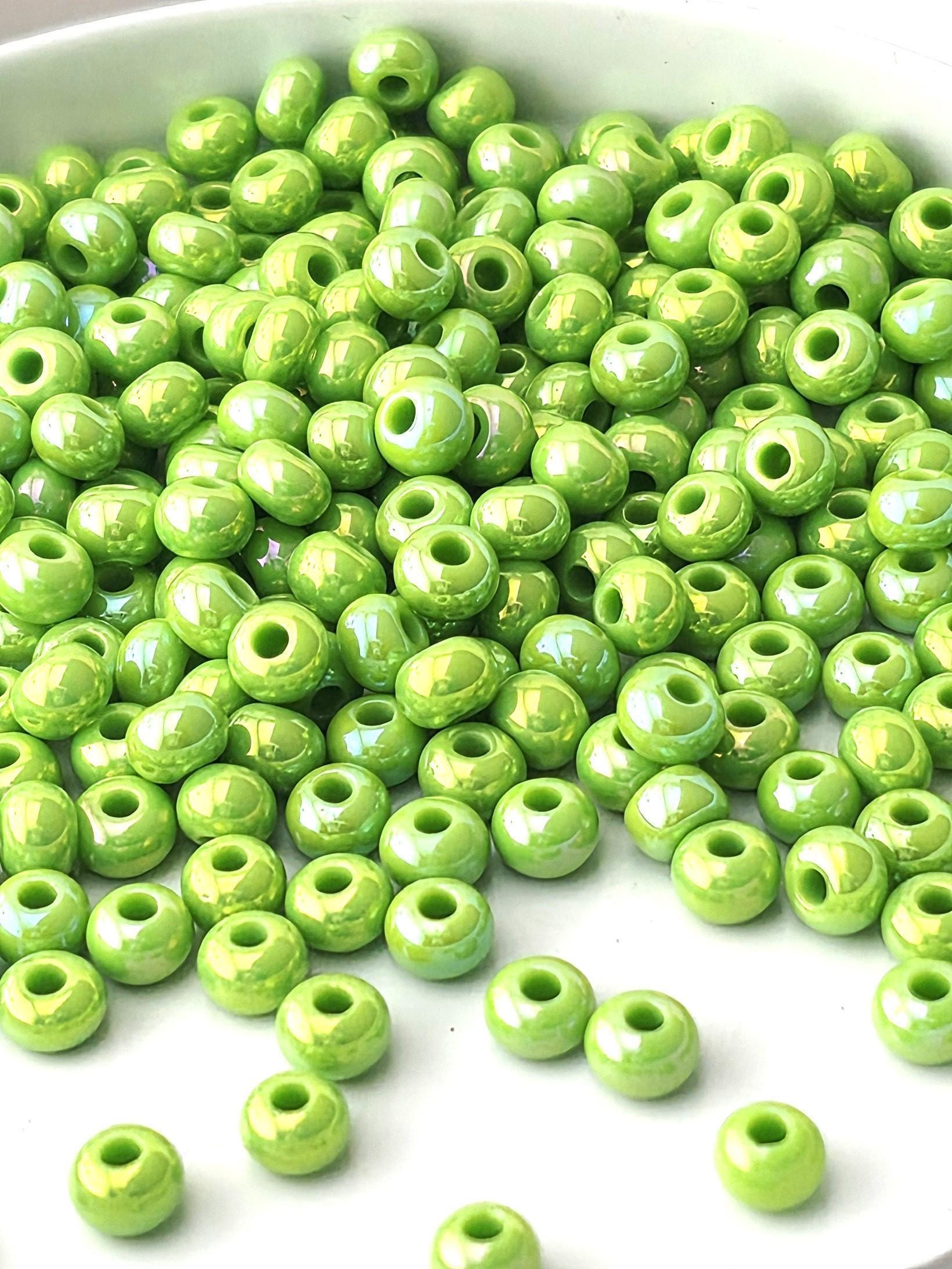 Opaque Pale Green Ab Size 6/0 Seed Beads | Preciosa Czech Glass | Bead Weaving