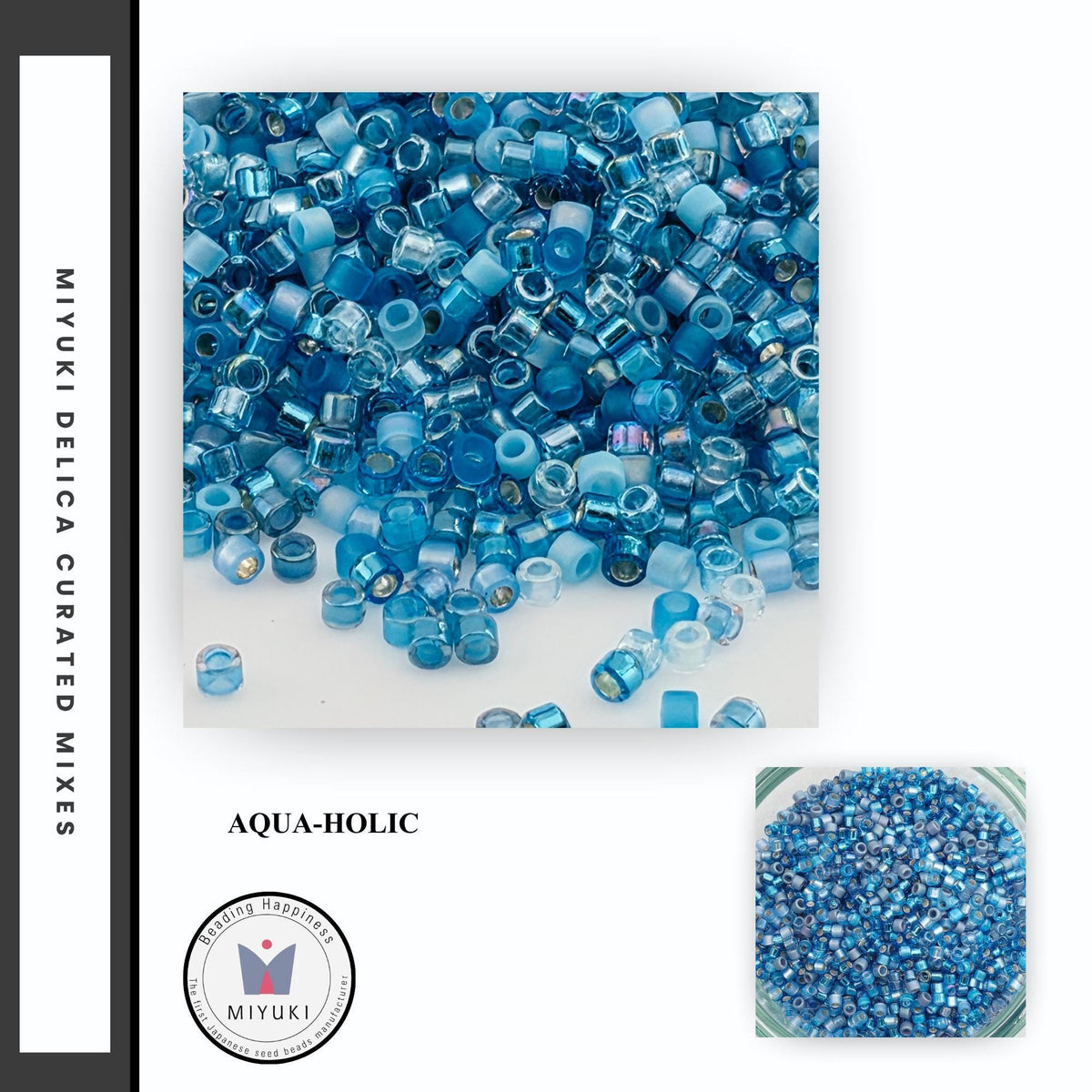 Miyuki Delica Beads, Monochromatic Mix | Size 11/0 Cylinder | 7g Japanese Glass